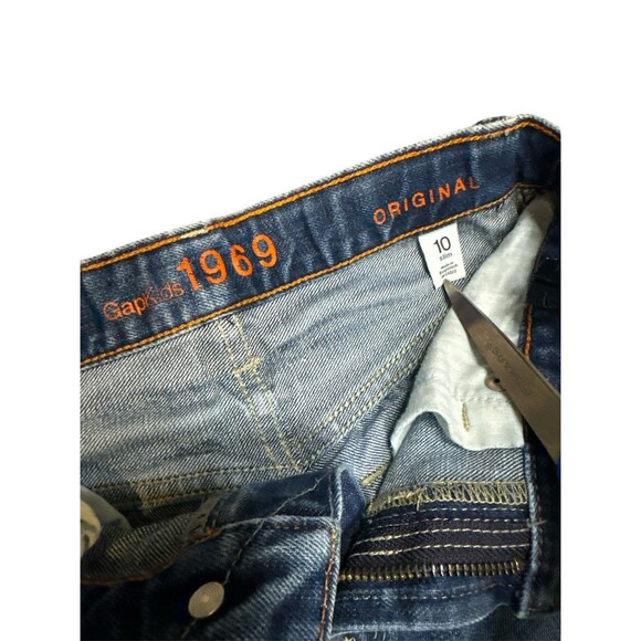 Gap Kids 1969 Original Slim Jeans Boys Size 10 Slim Medium Wash Denim Pant - Picture 5 of 6